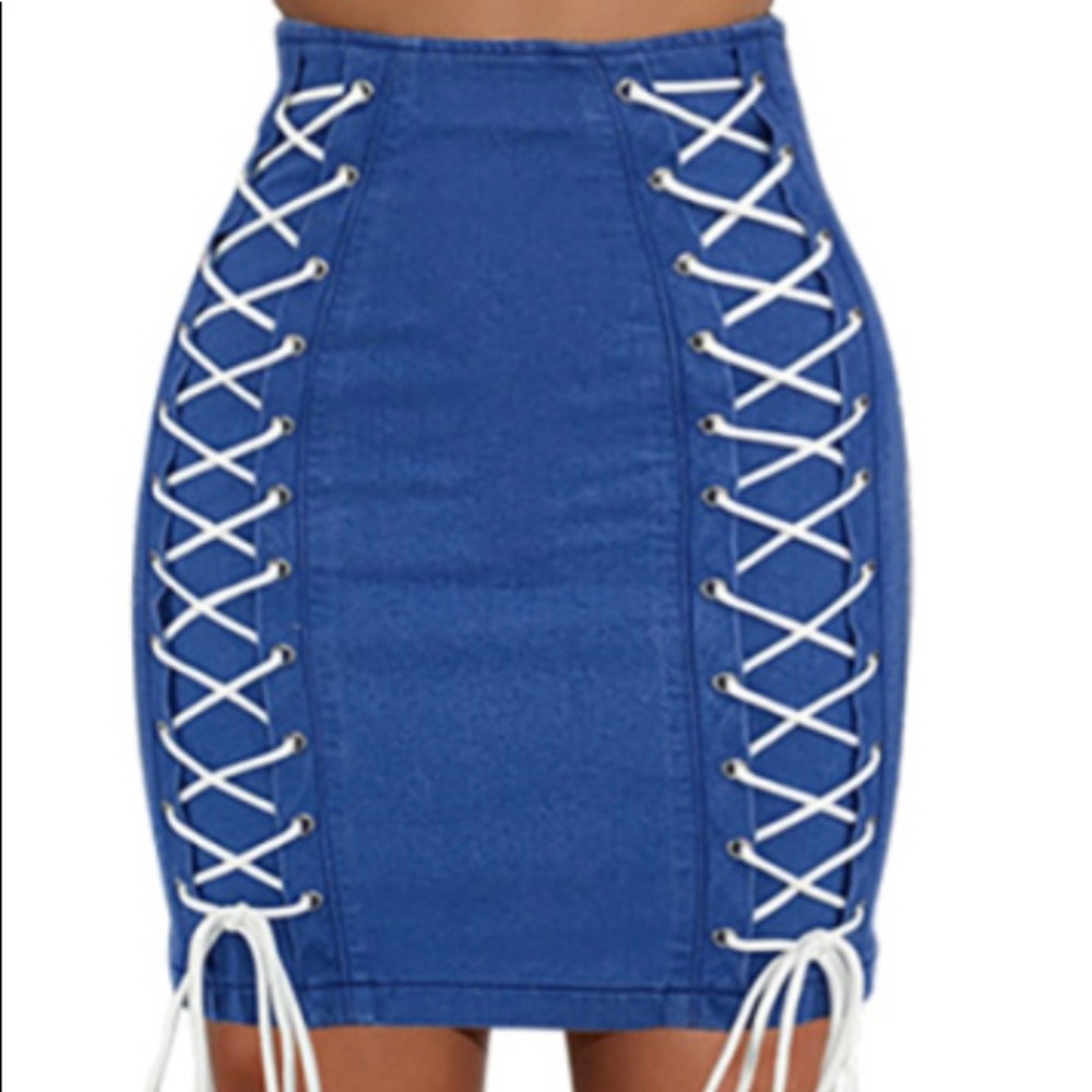 “Corset” Demin Lace up Skirt